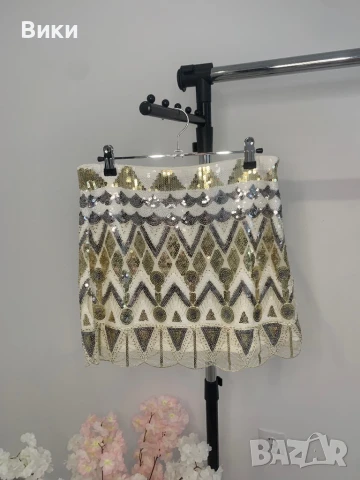 Пола с паети и маниста универсален размер , снимка 8 - Поли - 50739077