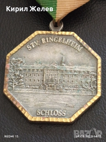 Медал замъка Рингелхайм Германия рядък за КОЛЕКЦИЯ ДЕКОРАЦИЯ 36413, снимка 2 - Антикварни и старинни предмети - 51533964