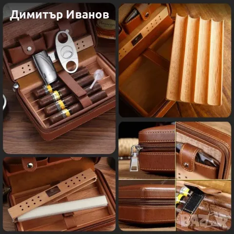 Cohiba Травел Хумидор - Калъф Кедър и Кожа + Ножичка и Запалка, снимка 7 - Други ценни предмети - 47348372