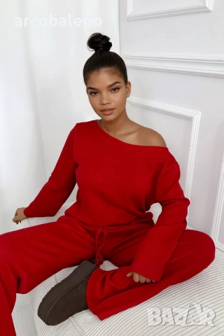 Дамски комплект плетен пуловер от две части, 3цвята , снимка 9 - Комплекти - 52971944