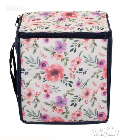 Изотермална чанта Blue Ecru Floral 20x15x19cm - 5.5л, снимка 3 - Хладилни чанти - 46387425