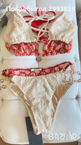 Бикини бански Гучи*Gucci technical gold chain, снимка 9 - Бански костюми - 51480412