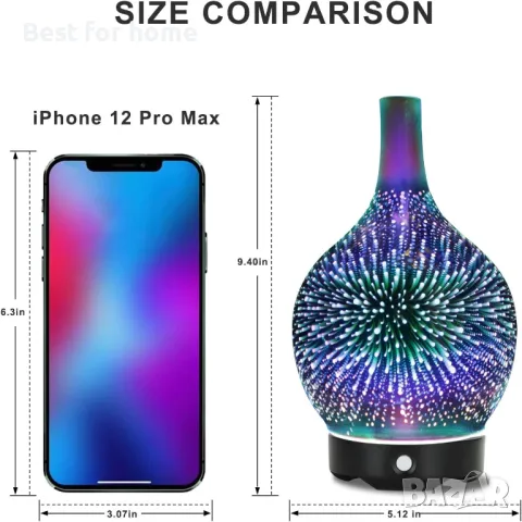 Ултразвуков дифузер за етерични масла, овлажнител  Widewise, снимка 3 - Овлажнители на въздух - 49648846