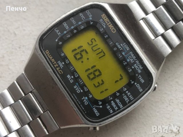 ретро LCD "SEIKO" World Time M158 - 5009 - JAPAN - 1970г., снимка 5 - Антикварни и старинни предмети - 45141934