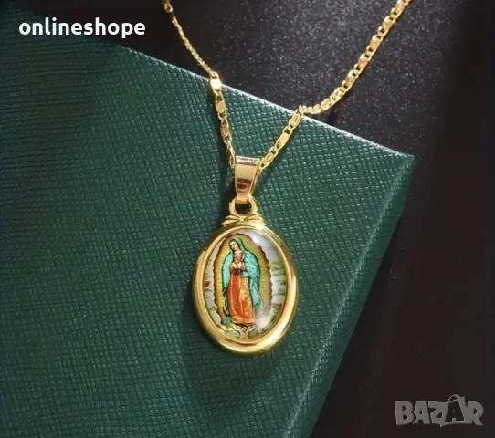 Златист Религиозен Амулет / Колие - Дължина 50см, снимка 3 - Колиета, медальони, синджири - 49730197