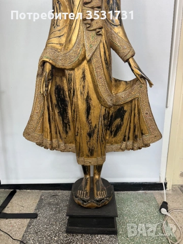 Дървена златна статуя Буда висока 170 см, снимка 6 - Статуетки - 54014003
