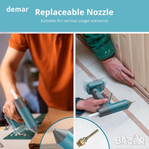 Пистолет за лепене Tilswall за батерия Dewalt 18V/20V, БЕЗ БАТЕРИЯ, 10 пръчици, снимка 5 - Други инструменти - 52535387