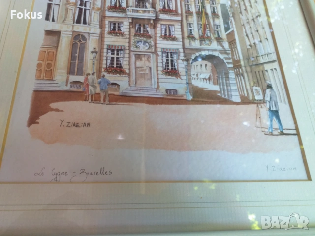 ПРЕКРАСНА КАРТИНА РИСУНКА ИЗВЕСТЕН ХУДОЖНИК ПОДПИС, снимка 5 - Антикварни и старинни предмети - 53519412