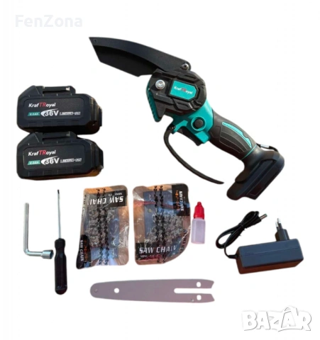 Aкумулаторен трион с 2 шини и 2 броя 36V 8AH батерии