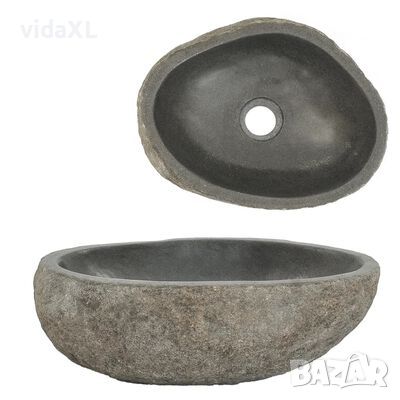 vidaXL Мивка от речен камък, овална, 29-38 см(SKU:146212, снимка 1 - Мивки - 45598170