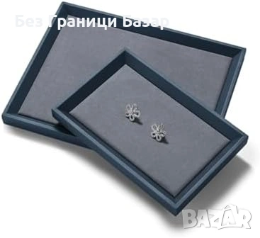 Нова Кожена поставка за бижута часовник органайзер синя 30x23 см табла, снимка 7 - Други стоки за дома - 53843271