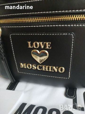 LOVE MOSCHINO 🍊 Дамска кожена раница "BLACK & GOLD" нова с етикети, снимка 3 - Раници - 46009789