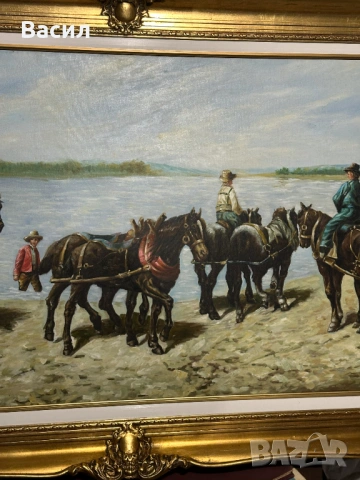 Огромна Картина масло, снимка 11 - Антикварни и старинни предмети - 54230236