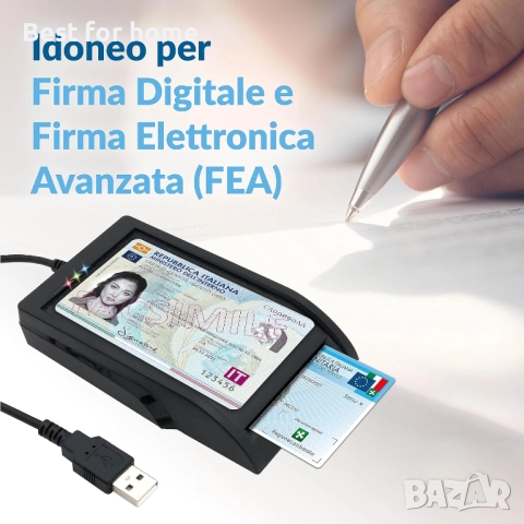 Четец за карти ,здравни карти, смарт карти ,USB връзка и съвместимост с Windows, Mac, Linux, снимка 5 - Друга електроника - 51759846