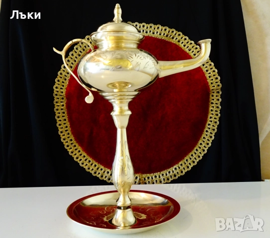 Бронзова маслена лампа на Аладин,29 см. , снимка 5 - Антикварни и старинни предмети - 51800261