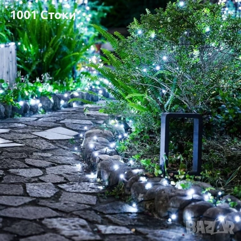 5️⃣0️⃣ метра/1️⃣0️⃣0️⃣МЕТРА Коледни LED Лампи Бяла Светлина Diamond Диод 8режима на светене, снимка 3 - Лед осветление - 52033570