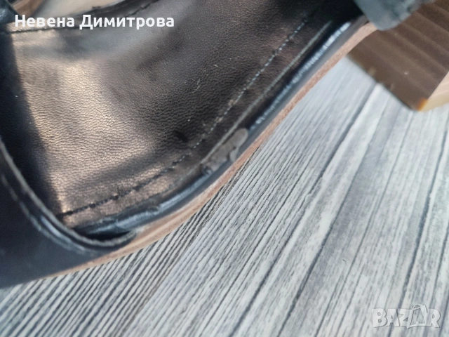 Черни сандали с дървен ток - размер 37, снимка 6 - Сандали - 54213766