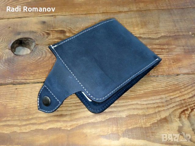 Ръчно изработен мъжки кожен портфейл , снимка 3 - Портфейли, портмонета - 52680937