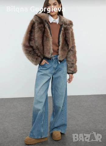 Дамско пухено яке от естествен косъм , снимка 5 - Якета - 52987061