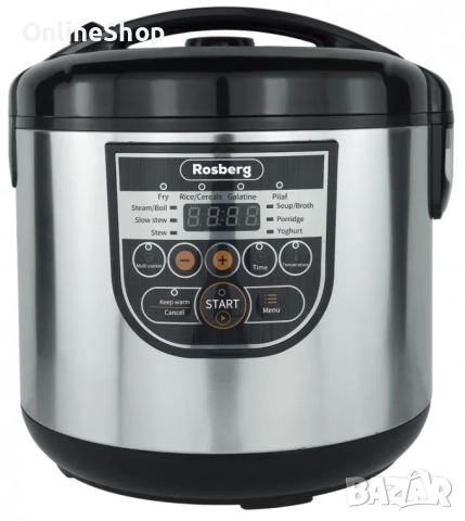 Мултикукър с 10 програми Rosberg RP51985E5, 780W, 5L, LED дисплей, Инокс, снимка 13 - Мултикукъри - 52406653