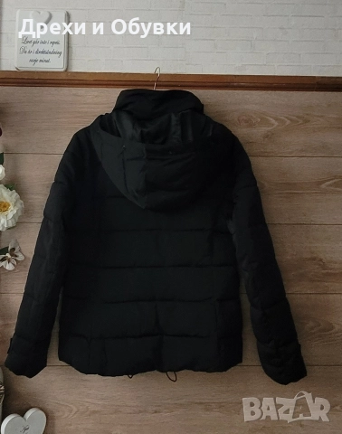 Черно зимно яке с качулка ZARA , снимка 11 - Якета - 52710163