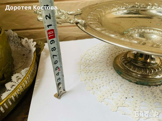 Красива фруктиера на столче от Англия с 2 дръжки, снимка 7 - Антикварни и старинни предмети - 53473729