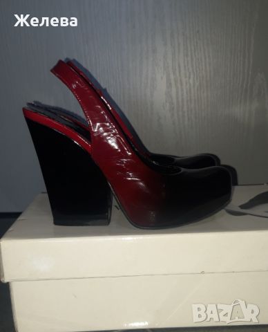 Дамски обувки Gianni, с отворена пета, #36, естествена кожа-лак, снимка 4 - Дамски елегантни обувки - 46281339
