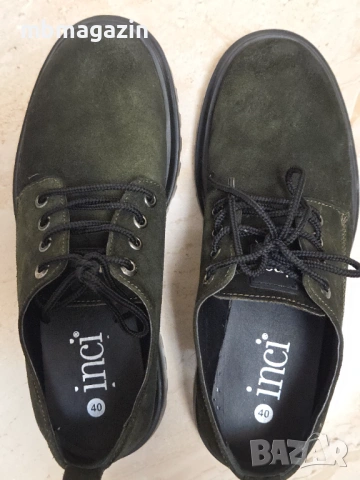 Inci марка мъжки обувки, естествена кожа, №40, велур, цвят каки, снимка 3 - Ежедневни обувки - 53841052