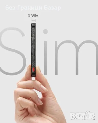 Нова Карбонова външна батерия 5000mAh – MagSafe, PD, QC, ултра лека, снимка 2 - Външни батерии - 49661692