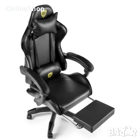 ПРОМО!!! Премиум геймърски стол с масажна функция, поставка за крака, снимка 4 - Столове - 53510733