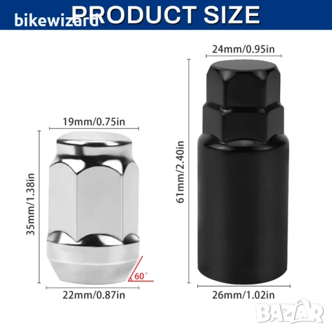 20 Броя гайки 12 х 1.5 + вложка НОВИ, снимка 4 - Части - 53238295
