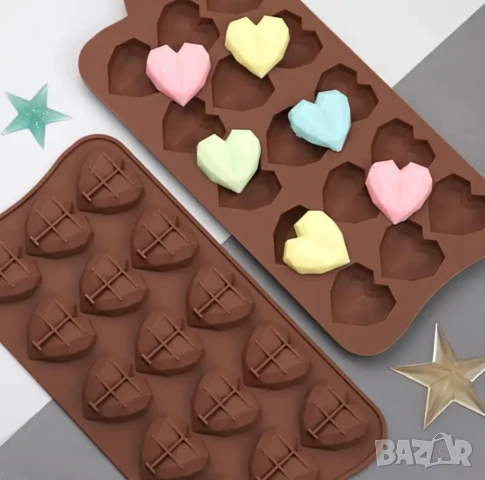 Молд диамантени сърца, снимка 1