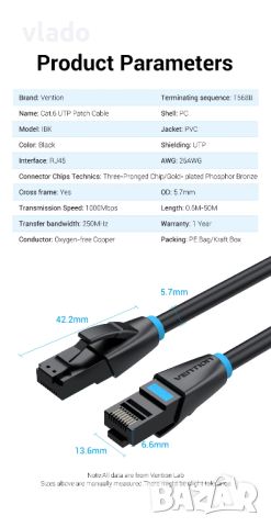 Лан кабел Cat 6, снимка 6 - Кабели и адаптери - 45880867