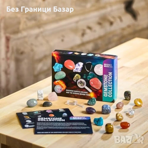 Нова Колекция от 15 истински скъпоценни камъка образователен комплект деца, снимка 3 - Образователни игри - 54155605