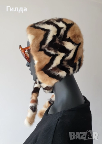 шапка естествен косъм норка визон S