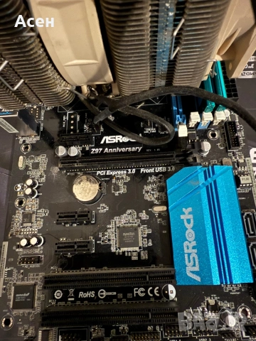 Дънна платка Asrock Z97 ANNIVERSARY LGA1150 И Процесор  Intel Core i7  4790  И рам 16gb, снимка 4 - Видеокарти - 41973630