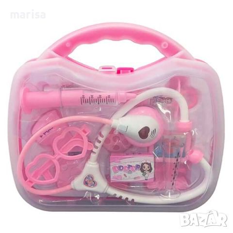Докторски комплект с активна слушалка в розов куфар 92073, снимка 1 - Играчки за стая - 45797685
