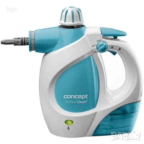 Парочистачка Concept CP1010, 1200W, 400 мл, Налягане 3 бара, 9 аксесоара, Бяла/Синя - 24 месеца гара, снимка 3 - Парочистачки и Водоструйки - 53498363