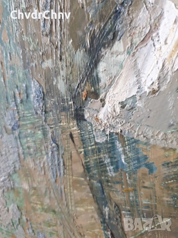 55х30см наивизъм/абстрактна стара картина масло върху фазер/момиче/дървена рамка, снимка 4 - Картини - 51432461