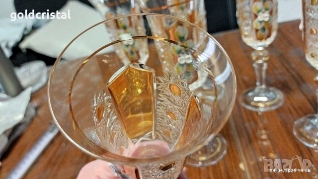 кристални чаши Бохемия Чехословакия , снимка 8 - Антикварни и старинни предмети - 54011301