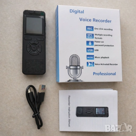 Професионален диктофон – аудио рекордер с гласова активация (подслушвател ), снимка 7 - MP3 и MP4 плеъри - 53659947