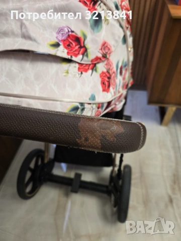Количка Cybex Priam Spring Blossom Rose Gold, снимка 3 - Детски колички - 53886389
