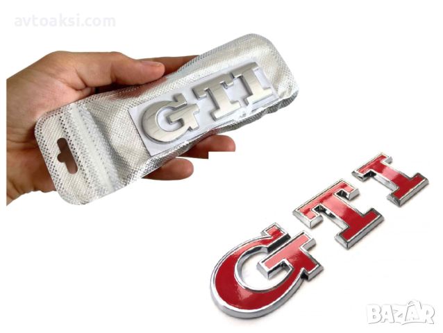 3D Емблема/Надпис GTI метална Никел/Червена