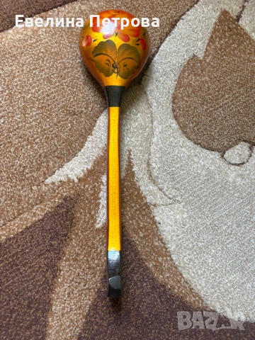 Дървена рисувана лъжица Хохлома, снимка 2 - Антикварни и старинни предмети - 51273947