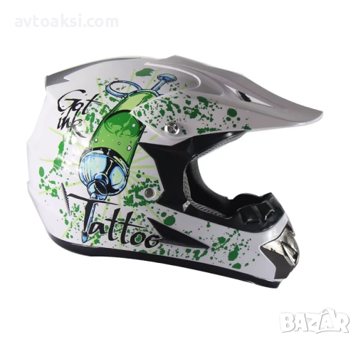 Каска мотор крос Детска White -721319, снимка 2 - Аксесоари и консумативи - 51844113