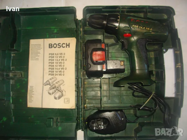 BOSCH PSR 14,4VE-2 ОРИГИНАЛЕН ШВЕЙЦАРСКИ ВИНТОВЕРТ БОШ 14,4 ВОЛТА С МАГНИТЕН ДИСПЛЕЙ  КУФАР ЗАРЯДНО , снимка 2 - Други инструменти - 49048180