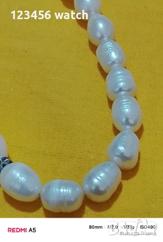 Старо колие от естествени перли, снимка 3 - Колиета, медальони, синджири - 53696176