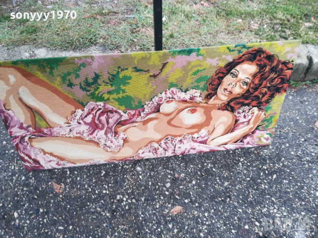 КАРТИНА-114Х50СМ-ГОБЛЕН ОТ ФРАНЦИЯ 0410251700, снимка 6 - Антикварни и старинни предмети - 51944395