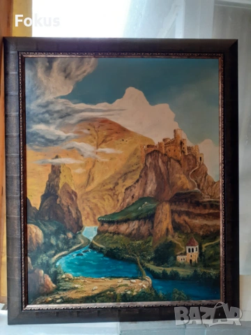 Огромна майсторска картина масло на платно - подпис