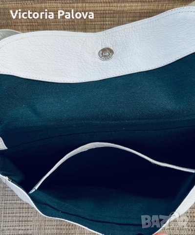 Бяла кожена чанта CENNETH COLE USA, снимка 4 - Чанти - 51480903